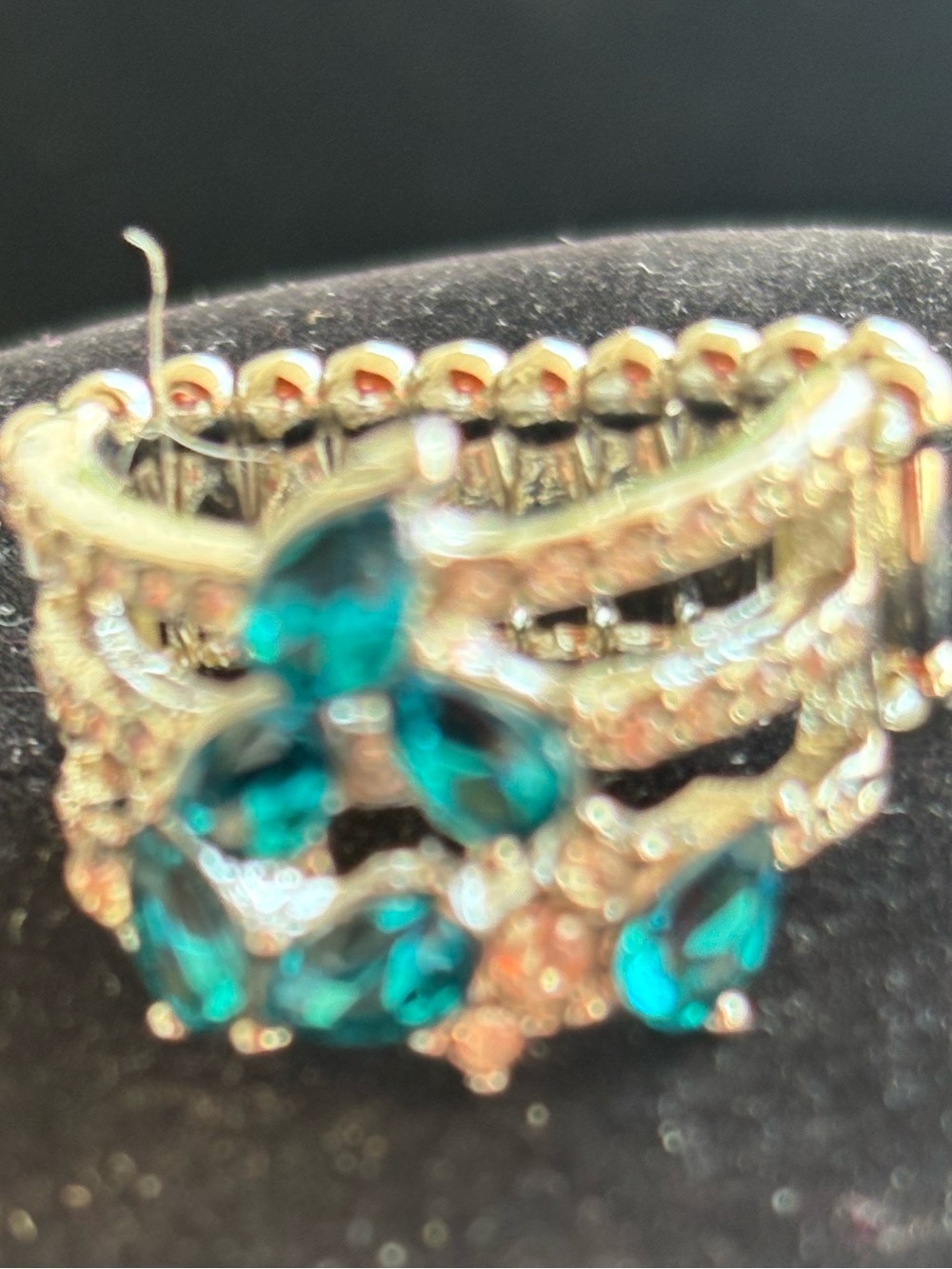 paparazzi Teal Crystal Multi-Stone Statement Ring